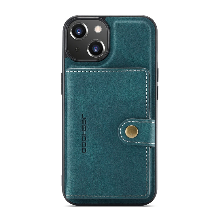 For iPhone 14 JEEHOOD Retro Magnetic Detachable Leather Phone Case (Blue) - iPhone 14 Cases by JEEHOOD | Online Shopping South Africa | PMC TechLife | Buy Now Pay Later Mobicred