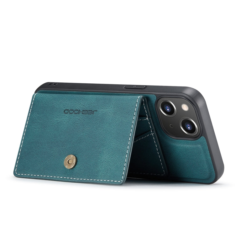 For iPhone 14 JEEHOOD Retro Magnetic Detachable Leather Phone Case (Blue) - iPhone 14 Cases by JEEHOOD | Online Shopping South Africa | PMC TechLife | Buy Now Pay Later Mobicred