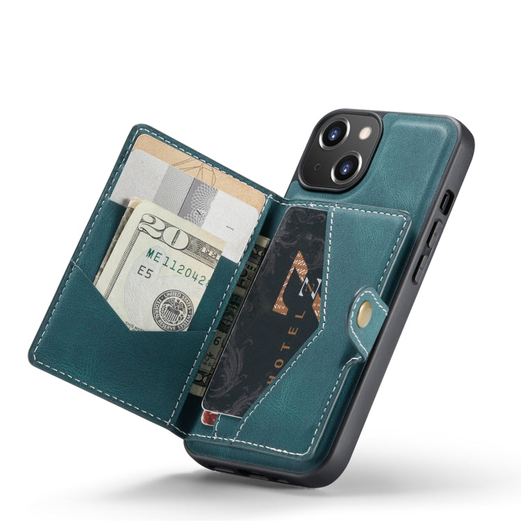 For iPhone 14 JEEHOOD Retro Magnetic Detachable Leather Phone Case (Blue) - iPhone 14 Cases by JEEHOOD | Online Shopping South Africa | PMC TechLife | Buy Now Pay Later Mobicred