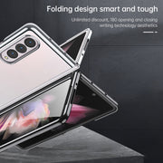 For Samsung Galaxy Z Fold4 SULADA Shockproof Plating PC Transparent Protective Case(Black)