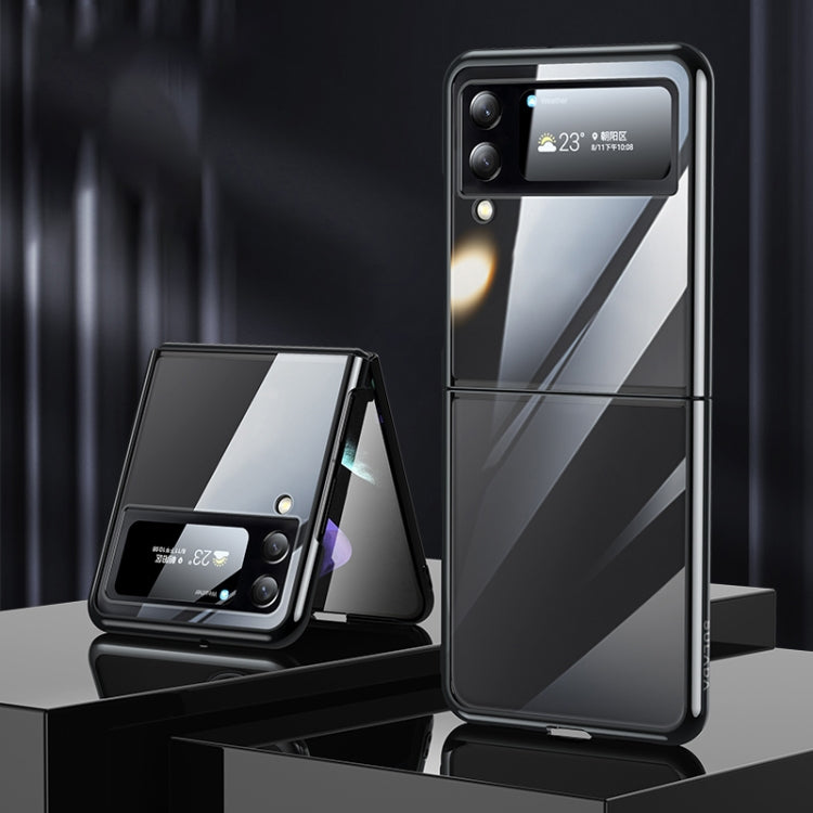 For Samsung Galaxy Z Flip4 SULADA Shockproof Plating PC Transparent Protective Case(Black) - Galaxy Z Flip4 5G Cases by SULADA | Online Shopping South Africa | PMC TechLife
