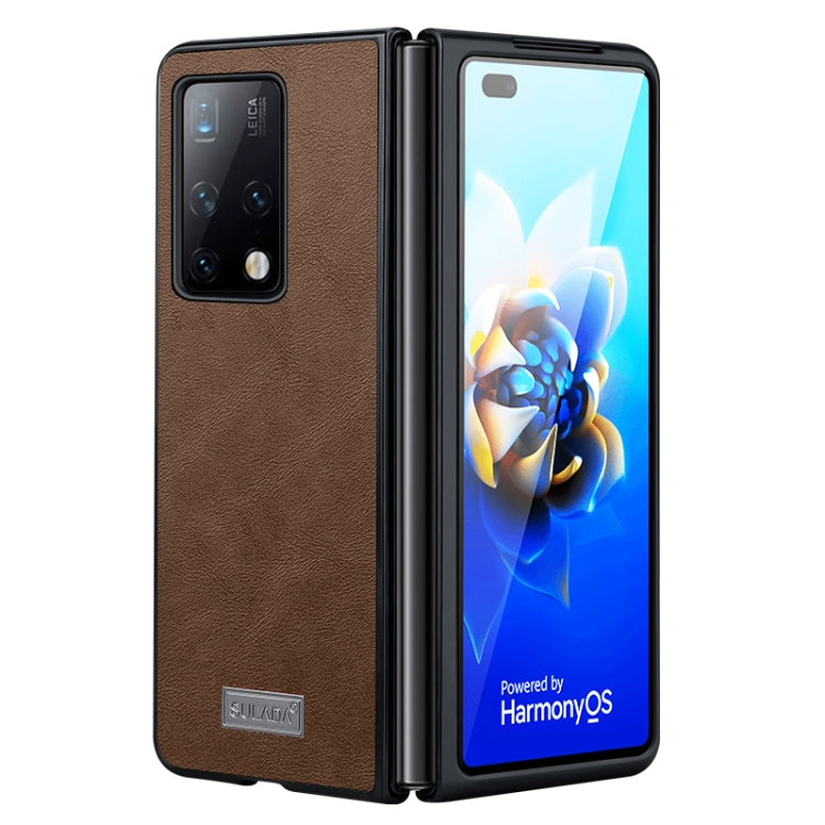 For Samsung Galaxy Z Fold4 SULADA Shockproof TPU + Handmade Leather Protective Case(Brown) - Galaxy Z Fold4 5G Cases by SULADA | Online Shopping South Africa | PMC TechLife