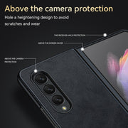 For Samsung Galaxy Z Fold4 SULADA Shockproof TPU + Handmade Leather Protective Case(Green)