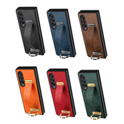 For Samsung Galaxy Z Fold4 SULADA Cool Series PC + Leather Texture Skin Feel Shockproof Phone Case(Red)