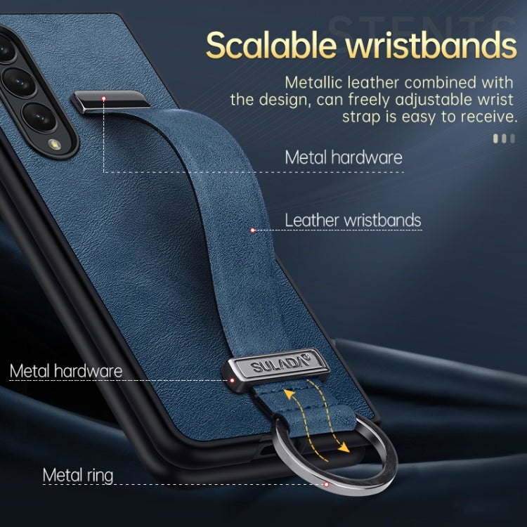 For Samsung Galaxy Z Fold4 SULADA Cool Series PC + Leather Texture Skin Feel Shockproof Phone Case(Red) - Galaxy Z Fold4 5G Cases by SULADA | Online Shopping South Africa | PMC TechLife