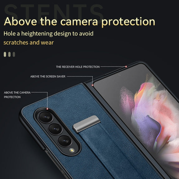 For Samsung Galaxy Z Fold4 SULADA Cool Series PC + Leather Texture Skin Feel Shockproof Phone Case(Red)