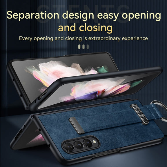For Samsung Galaxy Z Fold4 SULADA Cool Series PC + Leather Texture Skin Feel Shockproof Phone Case(Red)