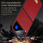 For Samsung Galaxy Z Flip4 SULADA Shockproof TPU + Handmade Leather Phone Case(Red)
