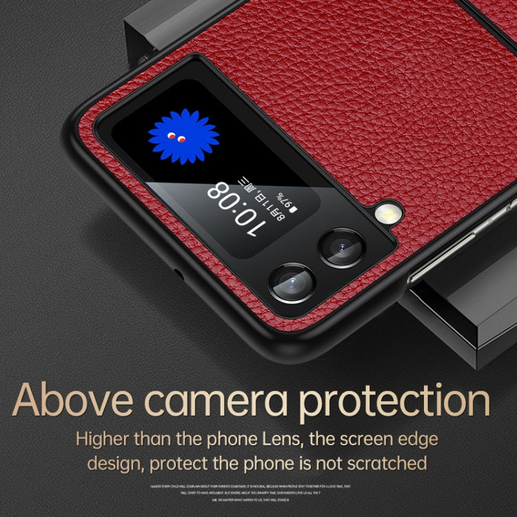 For Samsung Galaxy Z Flip4 SULADA Shockproof TPU + Handmade Leather Phone Case(Orange) - free shipping - PMC TechLife - Order now!