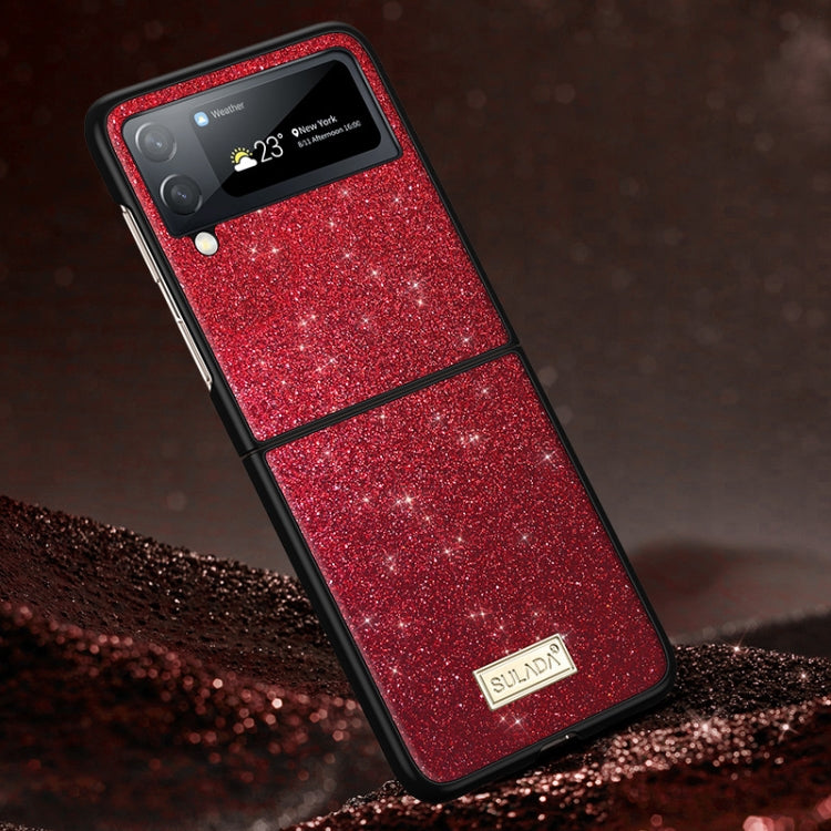 For Samsung Galaxy Z Flip4 SULADA Shockproof TPU + Handmade Leather Phone Case(Red) - free shipping - PMC TechLife - Order now!