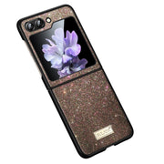For Samsung Galaxy Z Flip5 SULADA Shockproof TPU + Handmade Leather Phone Case(Colorful)