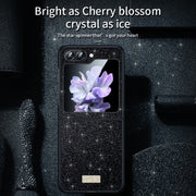 For Samsung Galaxy Z Flip5 SULADA Shockproof TPU + Handmade Leather Phone Case(Black)