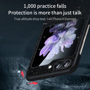For Samsung Galaxy Z Flip5 SULADA Shockproof TPU + Handmade Leather Phone Case(Black)