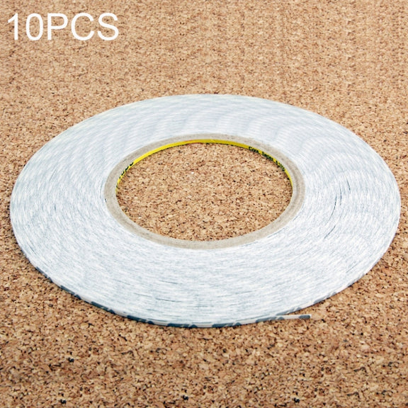 10 PCS 1mm Double Sided Adhesive Sticker Tape for Phone Touch Panel Repair, Length: 50m(White)