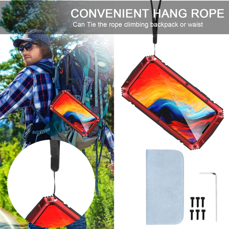 For iPhone 14 R-JUST Shockproof Waterproof Dust-proof Case with Holder (Red) - free shipping - PMC TechLife - Order now!