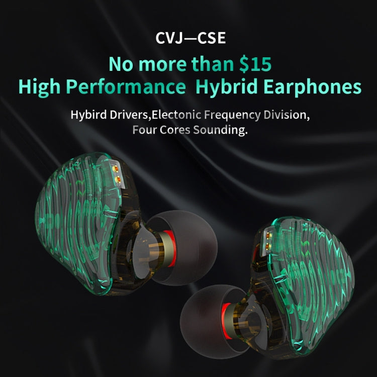 CVJ-CSE Ring Iron Hybrid Music Running Sports In-Ear Wired Headphone, Style:Without Mic(Green)