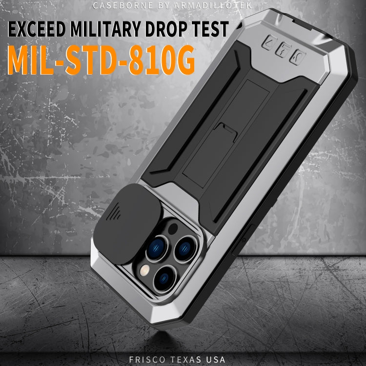 For iPhone 14 Pro Max R-JUST Shockproof Life Waterproof Dust-proof Case (Silver) - free shipping - PMC TechLife - Order now!