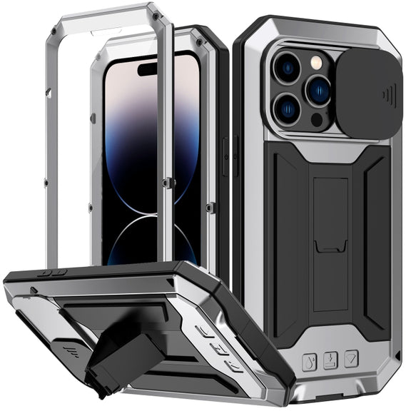 For iPhone 14 Pro Max R-JUST Shockproof Life Water-resistant Dust-proof Case (Silver)