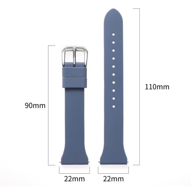 22mm Universal T-buckle Silicone Watch Band(Pink Sand)