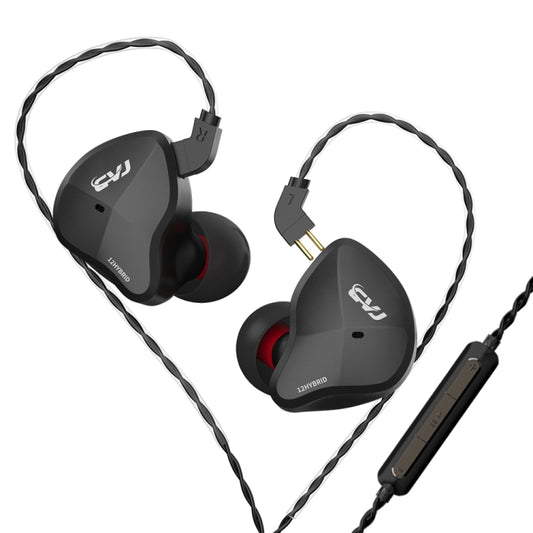 CVJ-CSN In-Ear Dual Magnetic Circuit Dynamic HIFI Wired Earphone, Style:With Mic(Black) - free shipping - PMC Jewellery - Order now!
