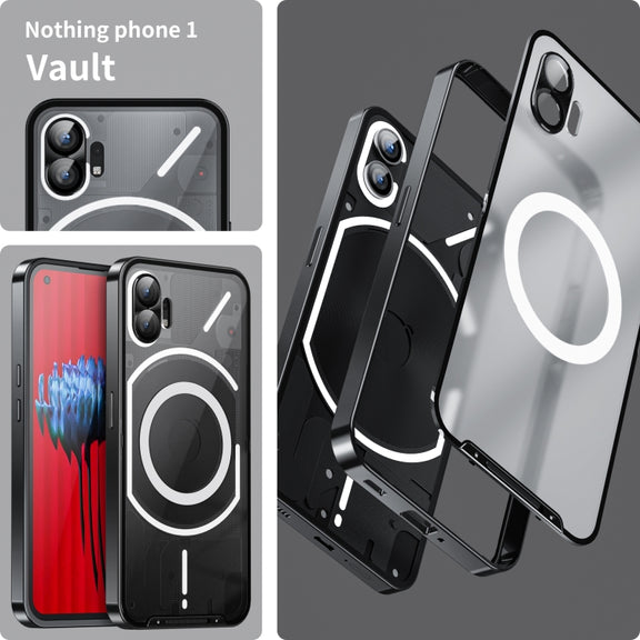 For Nothing Phone 1 Full Coverage Magnetic Phone Case(Black)