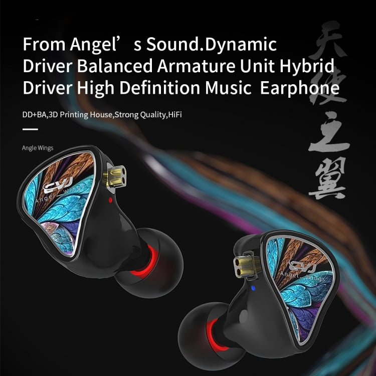 CVJ Angel Wings Hybrid Technology HiFi Music Wired Earphone With Mic - free shipping - PMC Jewellery - Order now!