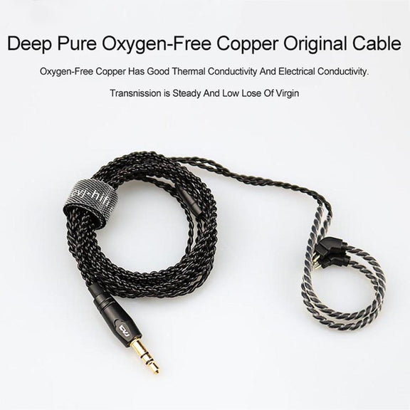 CVJ-V1 1.25m Oxygen-free Copper Silver Plated Upgrade Cable For 0.75mm Earphones, Without Mic