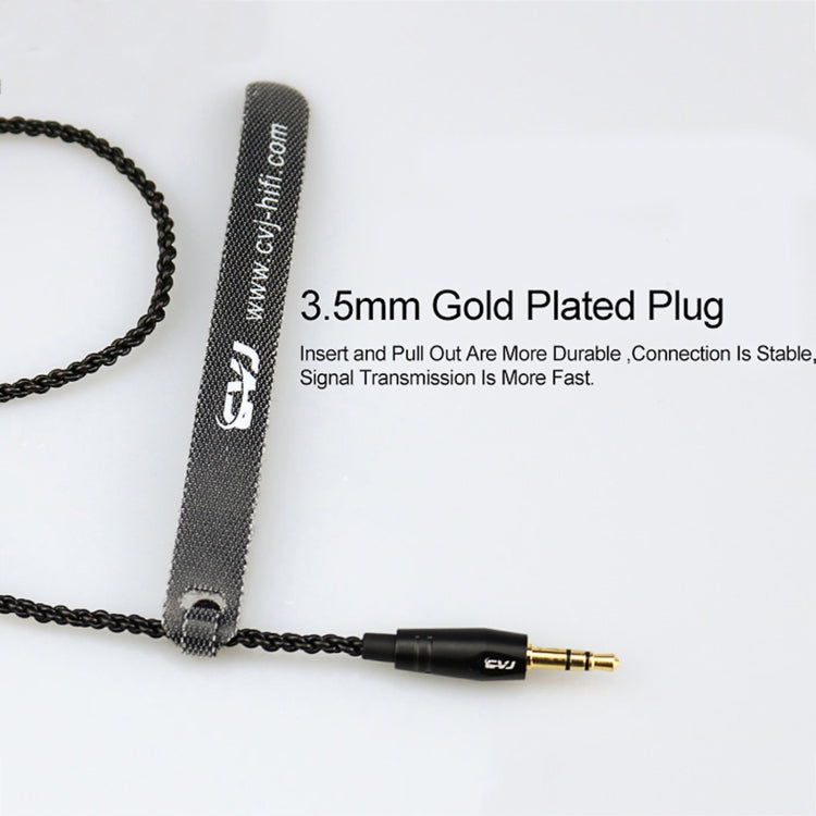 CVJ-V1 1.25m Oxygen-free Copper Silver Plated Upgrade Cable For 0.75mm Earphones, Without Mic
