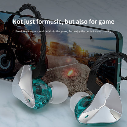 CVJ Demon Double Dynamic Coil HiFi Music Wired Earphone No Mic(Silver) - free shipping - PMC Jewellery - Order now!