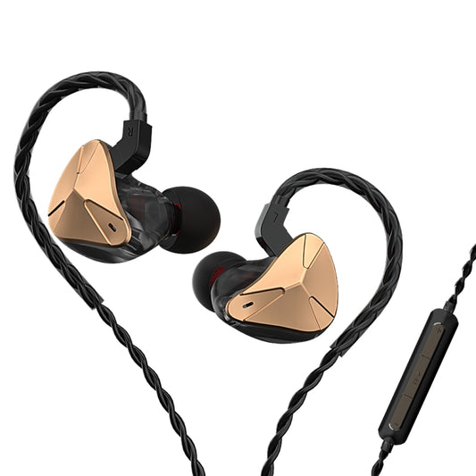 CVJ Demon Double Dynamic Coil HiFi Music Wired Earphone With Mic(Gold) - free shipping - PMC Jewellery - Order now!