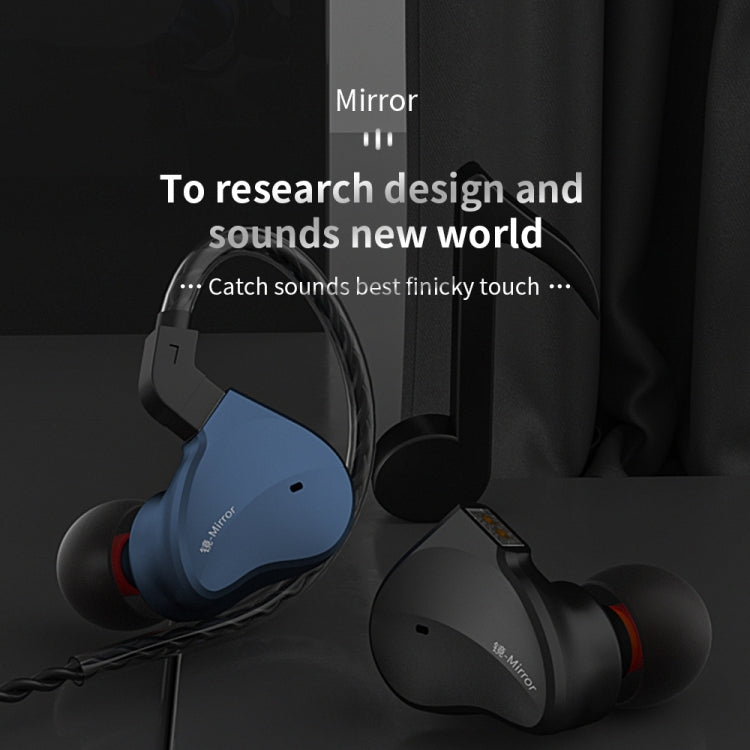 CVJ Mirror Hybrid Technology HiFi Music Wired Earphone No Mic(Blue)