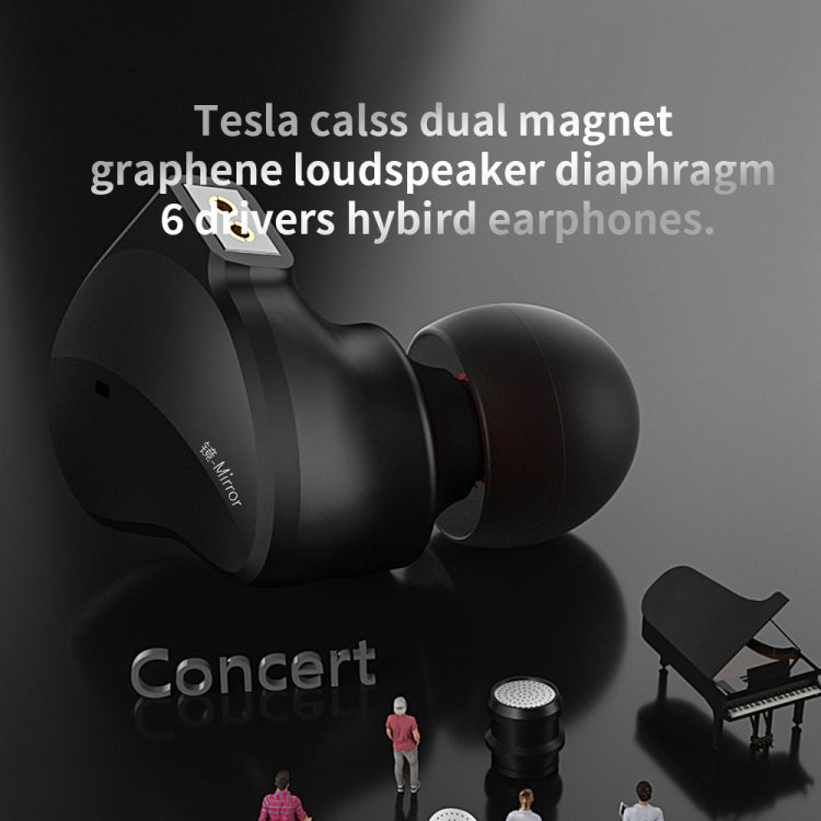 CVJ Mirror Hybrid Technology HiFi Music Wired Earphone No Mic(Black) - free shipping - PMC TechLife - Order now!