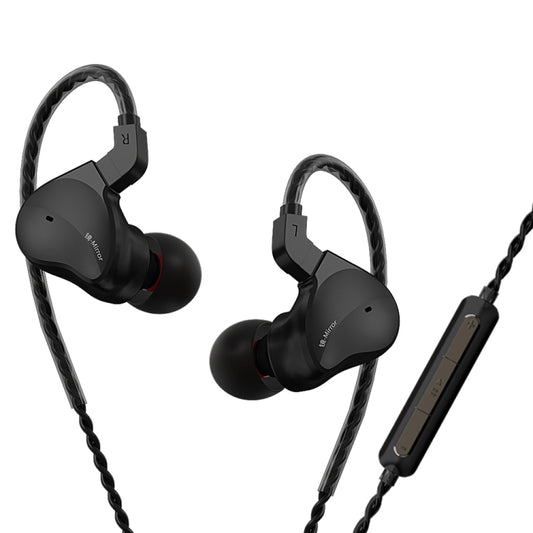 CVJ Mirror Hybrid Technology HiFi Music Wired Earphone With Mic(Black) - free shipping - PMC Jewellery - Order now!