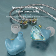 CVJ Hybrid Technology HiFi Music Wired Earphone With Mic(Rosy)