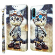For Huawei P30 Lite / nova 4e 3D Painted Leather Phone Case(Naughty Cat) - free shipping - PMC TechLife - Order now!