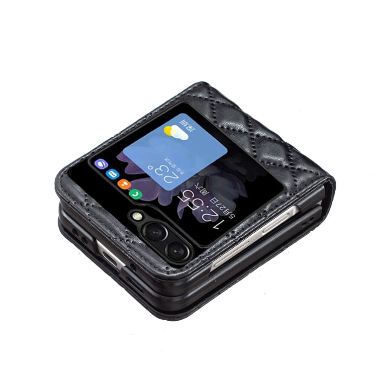For Samsung Galaxy Z Flip5 Elegant Rhombic Texture Leather Phone Case(Black) - free shipping - PMC TechLife - Order now!