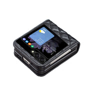For Samsung Galaxy Z Flip5 Elegant Rhombic Texture Leather Phone Case(Black)