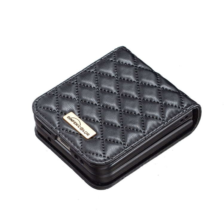 For Samsung Galaxy Z Flip5 Elegant Rhombic Texture Leather Phone Case(Black) - free shipping - PMC TechLife - Order now!