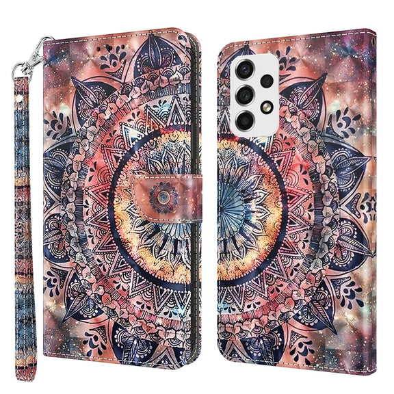 For Samsung Galaxy A52 5G / A52s 3D Painted Leather Phone Case(Colorful Mandala)