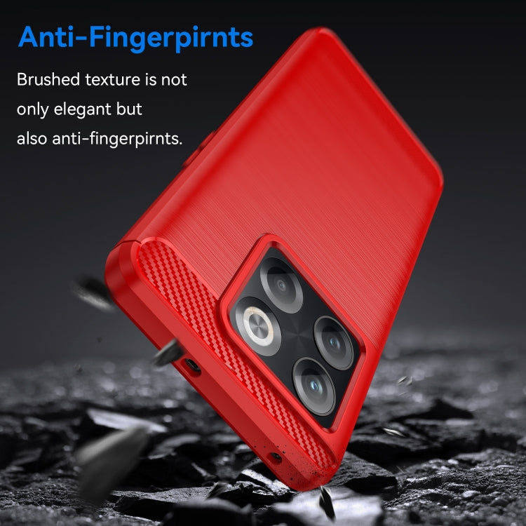 For OnePlus 10T Brushed Texture Carbon Fiber TPU Phone Case (Red) - free shipping - PMC Jewellery - Order now!