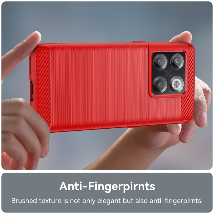 For OnePlus 10T Brushed Texture Carbon Fiber TPU Phone Case (Red) - free shipping - PMC Jewellery - Order now!