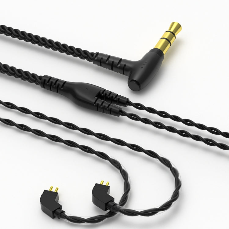CVJ V2 1.25m Oxygen-free Copper Original 3.5mm Elbow Earphone Cable, Style:0.75mm No Mic(Black) - Cable & Splitter by CVJ | Online Shopping South Africa | PMC TechLife | Buy Now Pay Later Mobicred