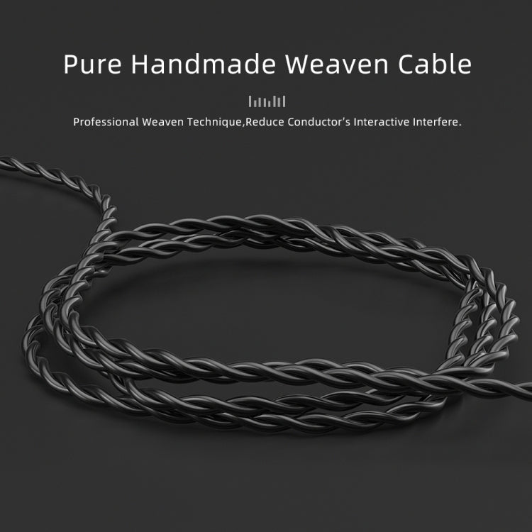 CVJ V2 1.25m Oxygen-free Copper Original 3.5mm Elbow Earphone Cable, Style:0.78mm with Mic(Black) - Cable & Splitter by CVJ | Online Shopping South Africa | PMC TechLife | Buy Now Pay Later Mobicred