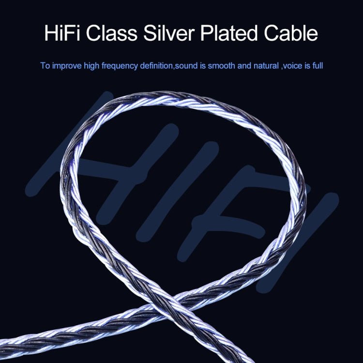 CVJ V3 1.2m 16 Cores Silver-plated 3.5mm Earphone Cable, Style:0.78mm(Silver-Blue) - free shipping - PMC TechLife - Order now!