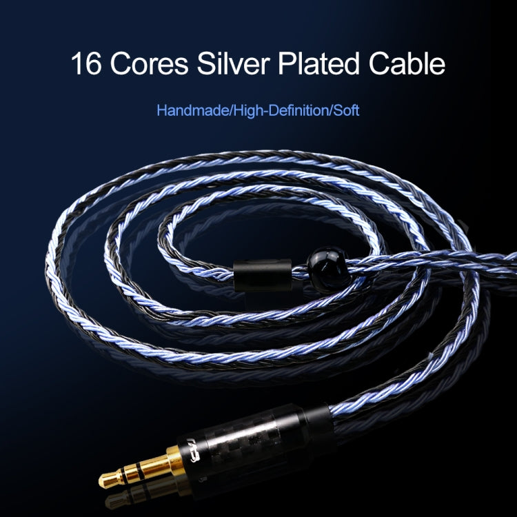 CVJ V3 1.2m 16 Cores Silver-plated 3.5mm Earphone Cable, Style:MMCX(Silver)