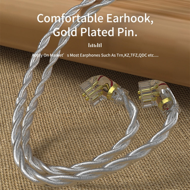 CVJ V7 1.25m 4-Cores Silver-plated 3.5mm Elbow Earphone Cable, Model:0.75mm No Mic(Silver) - Cable & Splitter by CVJ | Online Shopping South Africa | PMC TechLife | Buy Now Pay Later Mobicred