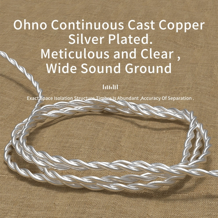 CVJ V7 1.25m 4-Cores Silver-plated 3.5mm Elbow Earphone Cable, Model:0.75mm No Mic(Silver) - Cable & Splitter by CVJ | Online Shopping South Africa | PMC TechLife | Buy Now Pay Later Mobicred