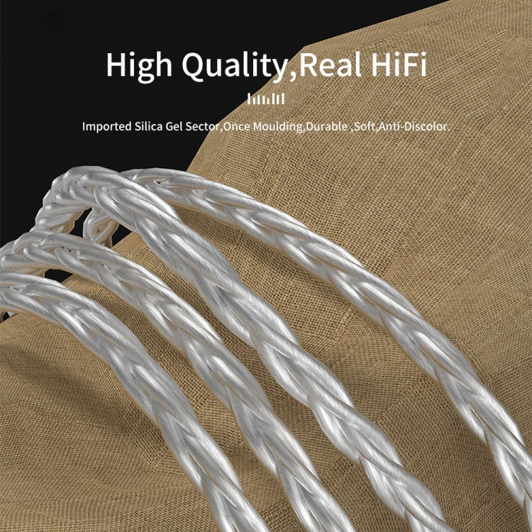 CVJ V7 1.25m 4-Cores Silver-plated 3.5mm Elbow Earphone Cable, Model:0.78mm No Mic(Silver) - free shipping - PMC TechLife - Order now!