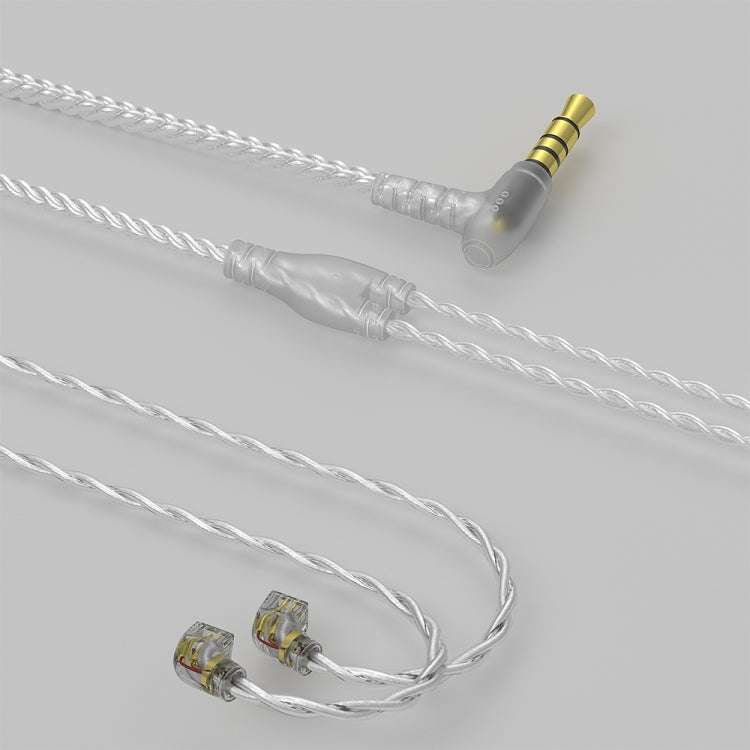 CVJ V7 1.25m 4-Cores Silver-plated 3.5mm Elbow Earphone Cable, Model:2 Pin No Mic(Silver) - Cable & Splitter by CVJ | Online Shopping South Africa | PMC TechLife | Buy Now Pay Later Mobicred