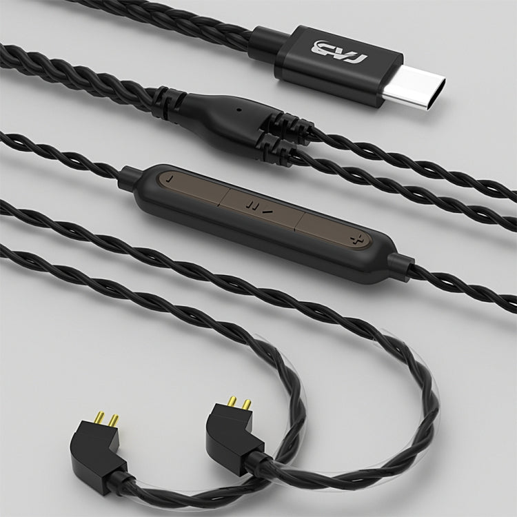 CVJ V6.TC 1.25m Type-C Digital Decoding Oxygen-free Copper Earphone Cable, Style:0.75mm(Black) - free shipping - PMC TechLife - Order now!